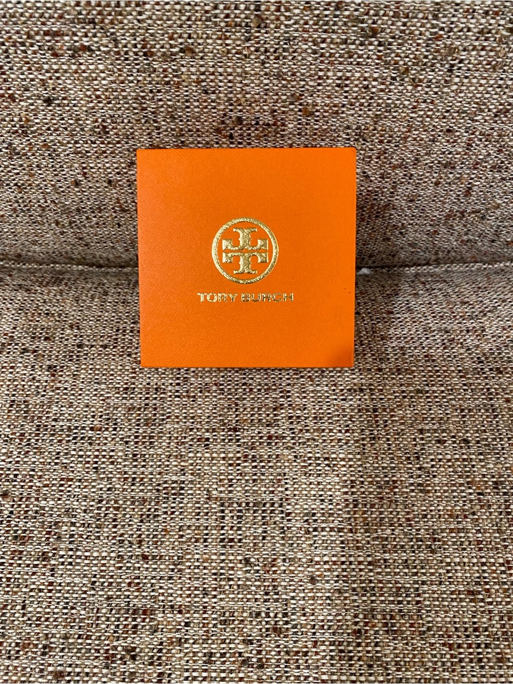 Tory Burch Bright Orange Box with Gold Emblem